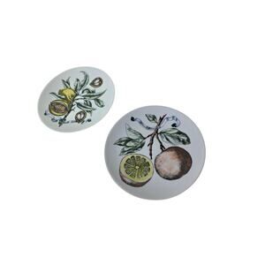 Vintage BAREUTHER BAVARIA Botanical Hand Painted Fruit Plates Set of 2